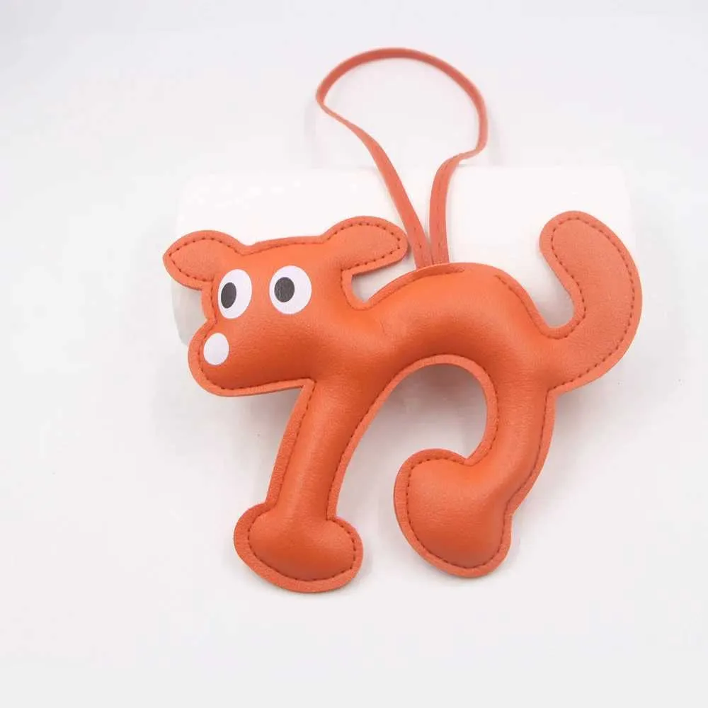 Lindo colgante de bolsillo para coche, clásico y de cuero con forma de gato, para teléfono móvil, llavero, accesorio Y241121_voghion.com