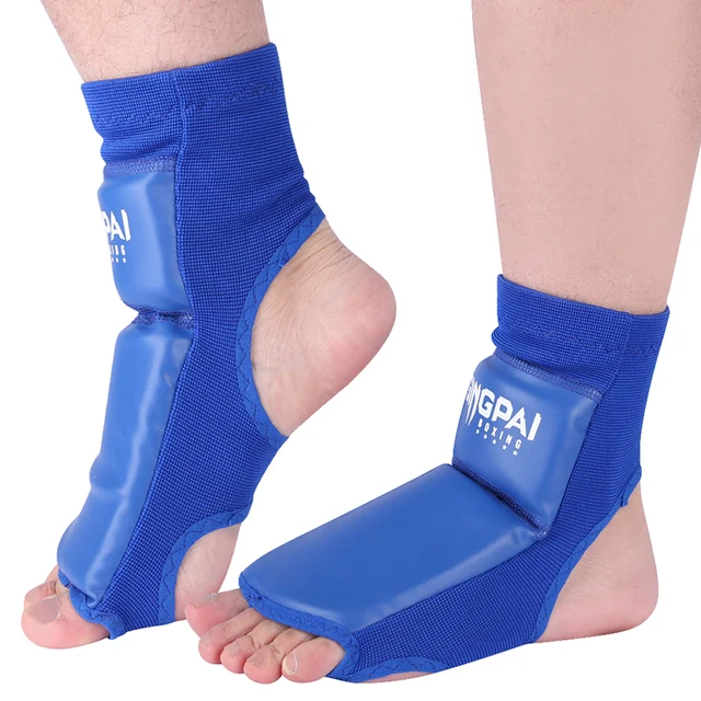 One Pair High-Quality PU Leather Boxing Shin Guards Ankle Protector MMA Muay Thai Training Leg Warmers Light Kicking Shin Pads_voghion.com