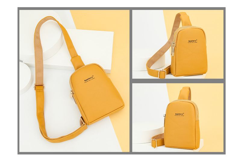 Baellerry nouveau sac messager à double fermeture éclair pour femme de style coréen, sac de téléphone portable simple et polyvalent, vente en gros_voghion.com