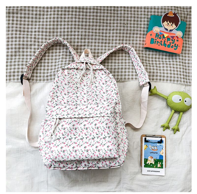 Schultasche weibliche kleine frische literarische Allgleiches Freizeit Blumenmädchen Student Rucksack_voghion.com