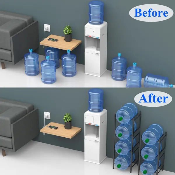 5 Gallon Water Jug Holder, Heavy Duty Steel, Storage Rack For Kitchen, Home, Office, Pantry_voghion.com