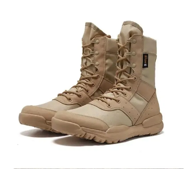 Summer Breathable Desert Hiking Mens High Top Outdoor Climbing Mountaineering Shoes Lightweight Boots 240628_voghion.com