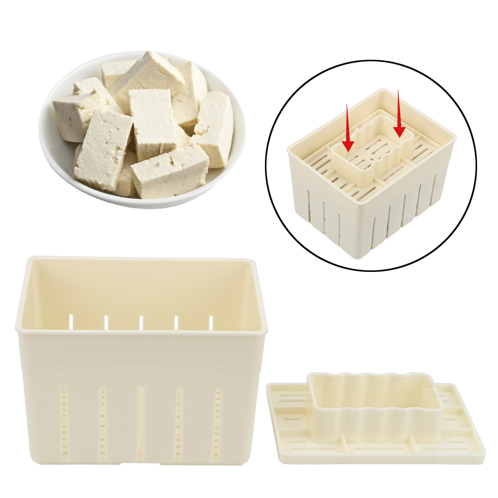 DIY Tofu-Form Küche Kochwerkzeug-Set Küchenhelfer Hausgemachte Kunststoff-Tofu-Pressform Sojabohnenquark Tofu-Herstellungsform_voghion.com
