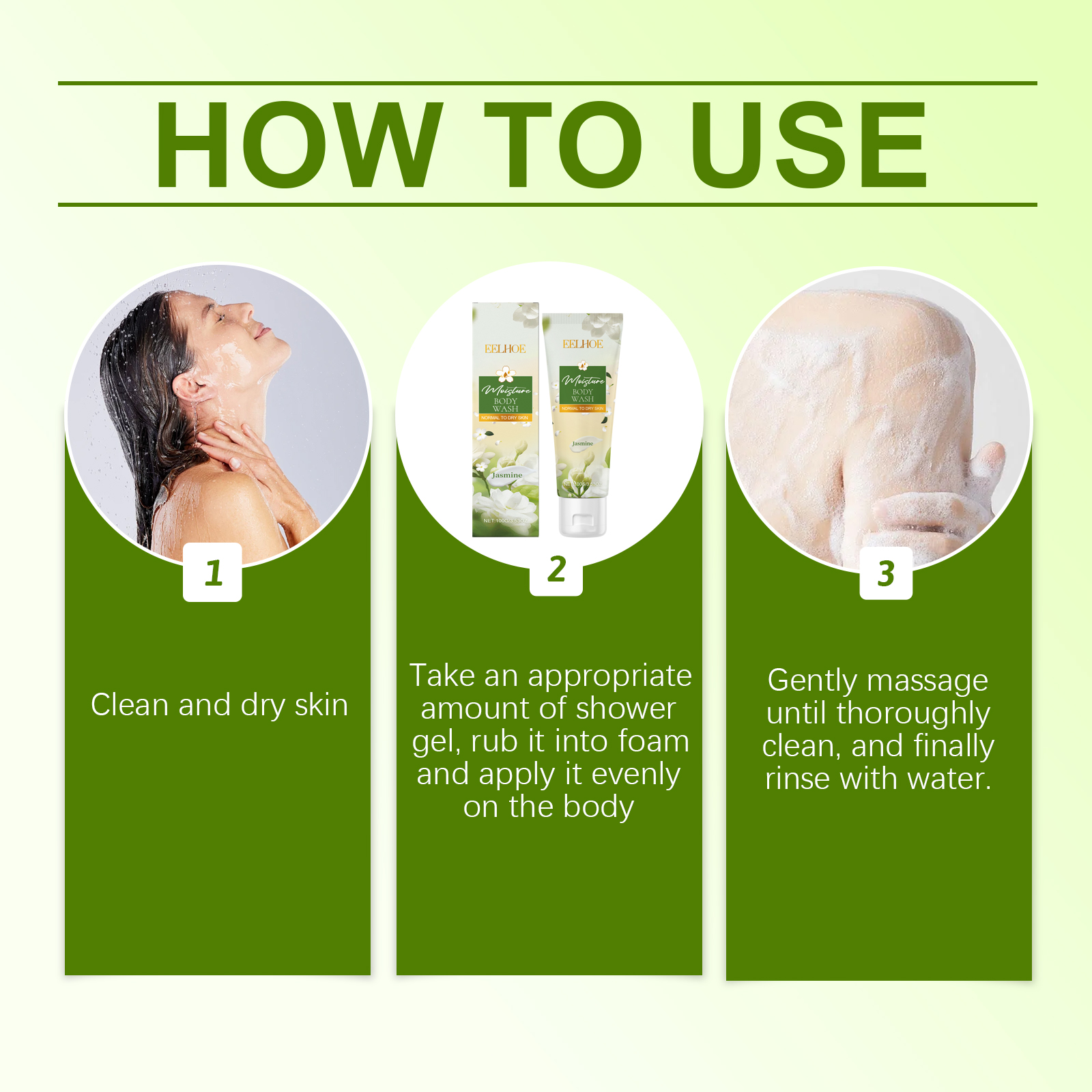 EELHOE Jasmine Moisturizing Body Wash, Gentle, Clean, Smooth, Moisturizing And Fragrant Body Wash_voghion.com