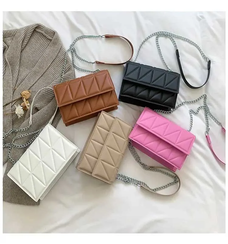 Borsa a tracolla da donna alla moda firmata, con manico in pelle PU, tracolla a catena, per donna C241103_voghion.com