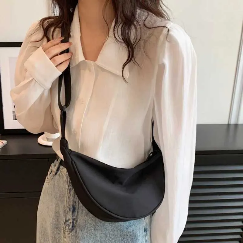 Einfaches Design Damen Umhängetasche Mode Damen Nylon Hobos Kleine Schultertaschen Vintage weibliche Mädchen Geldbörse Tuch_voghion.com