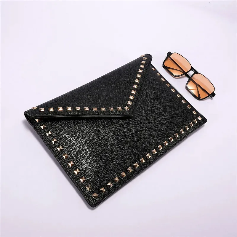 Fashion rivet Women Clutches Party ladies Dinner PU leather handbag female clutch purse Envelope bag 240820_voghion.com