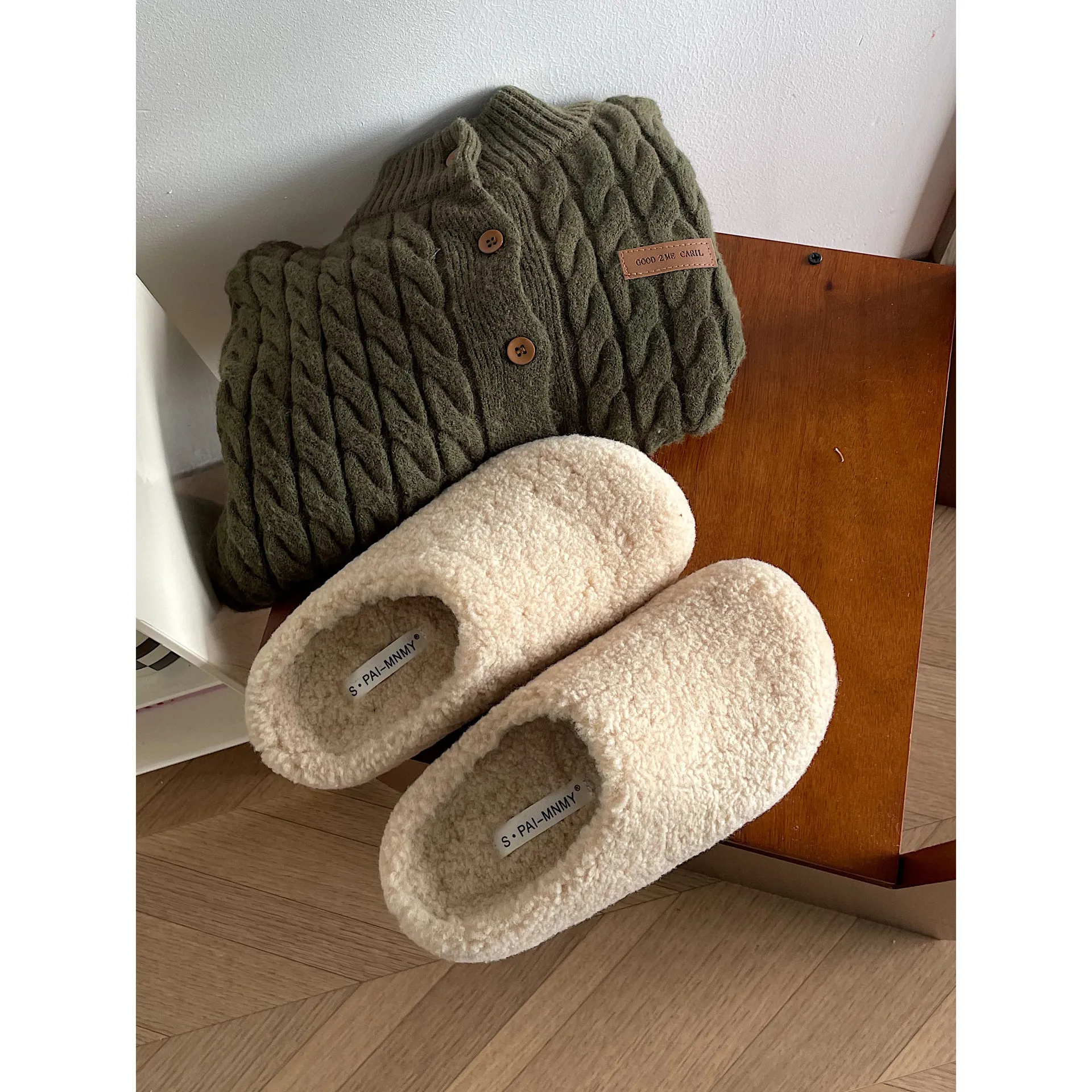 Gemütliche Damen Hausschuhe Für Den Winter Flache Mule Schuhe_voghion.com