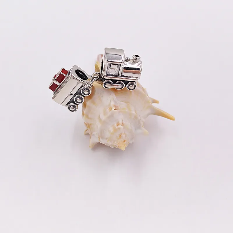 Charms Schmuckherstellungssets Sterling Silber Kette Halskette Perlen Armreif Weihnachtszug rote Emaille Armbänder für Frauen Herren passt Coup_voghion.com
