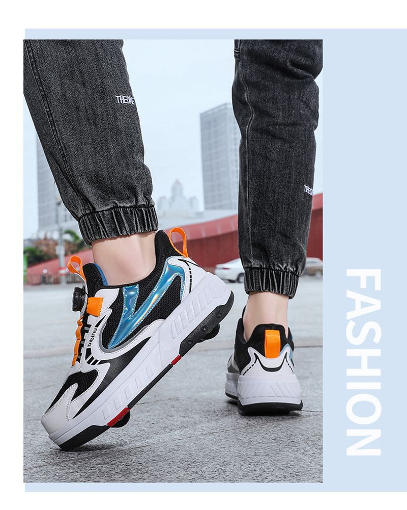 Mother&Kids Four-wheeled children's Boy student roller skates invisible shrinkage deformation_voghion.com