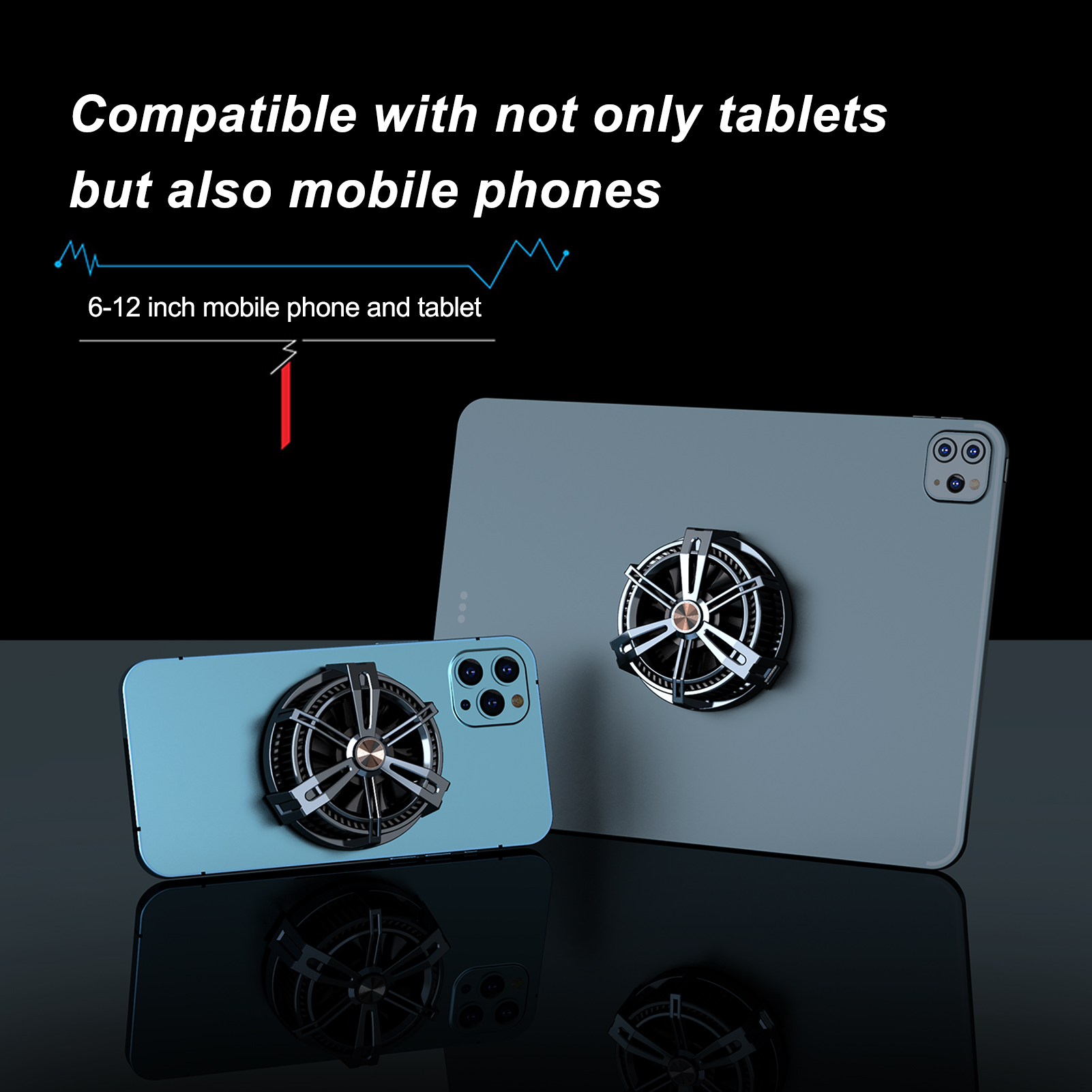 Ventilator magnetic de răcire a telefonului mobil semiconductor fără fir Radiator de disipare a căldurii Tabletă fără fir Smartphone Radiator de căldură_voghion.com