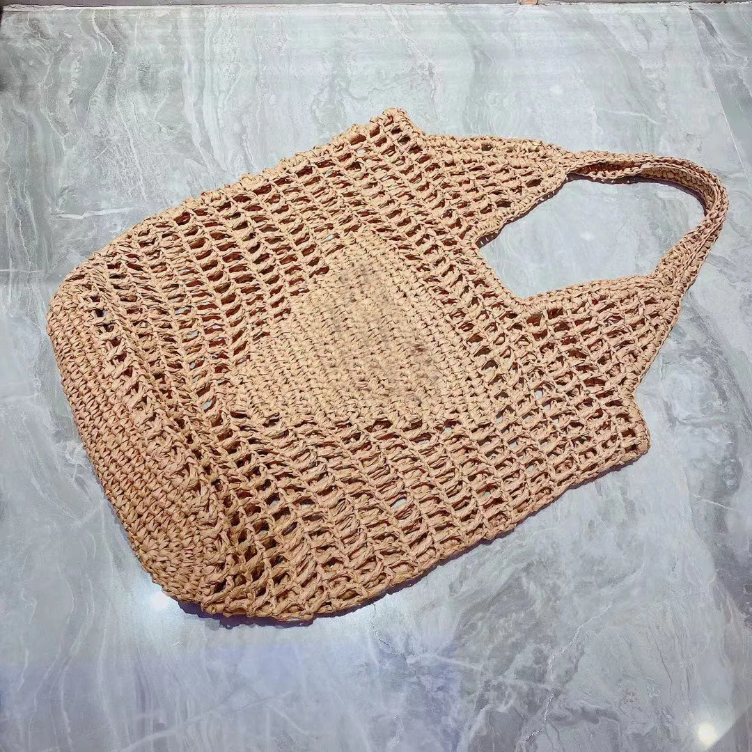 Suvised rannareisikotid Raffia õlgedest vitstest kotid Naiste disainermood P kootud ostukott õõnes käekott 2301_voghion.com