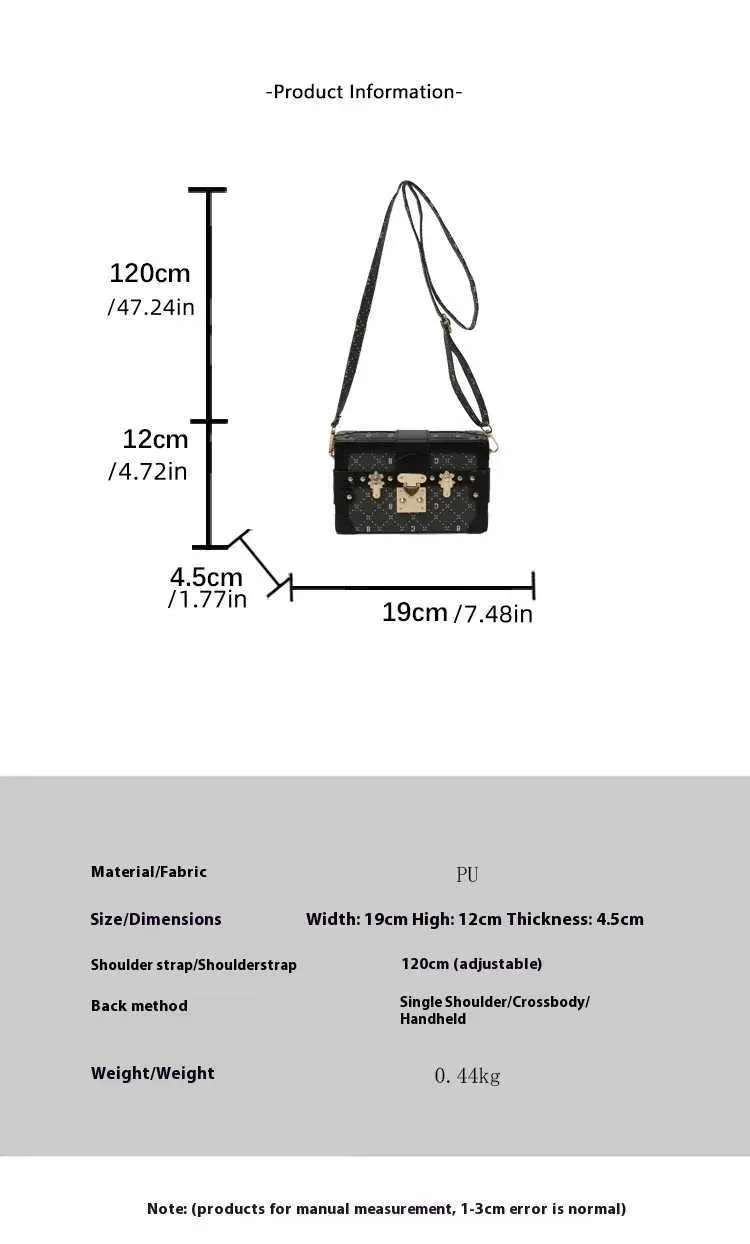 High Texture Small Square New Niche Design Box Bag Light Vintage Print Single Shoulder Crossbody Ba241214_voghion.com