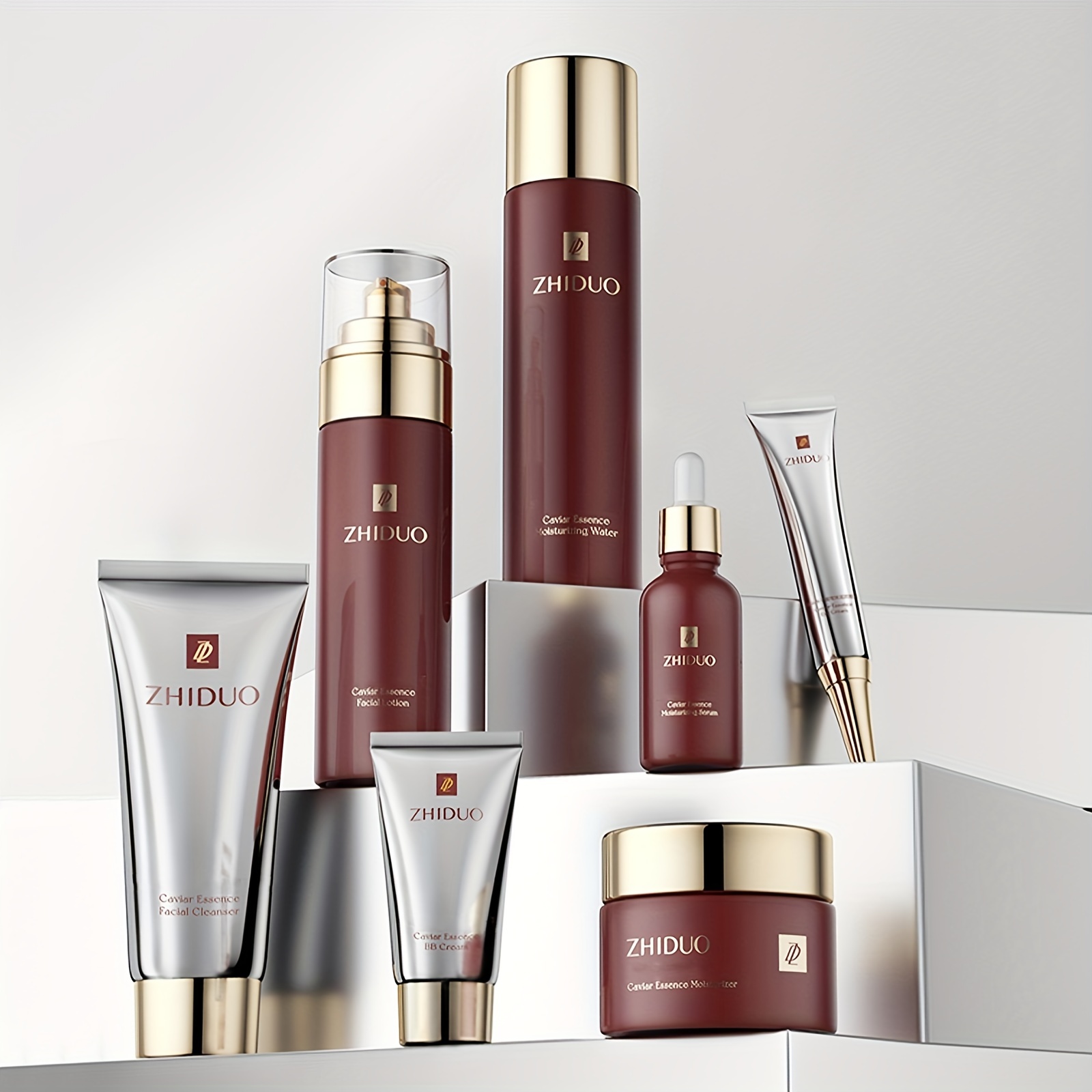 9-piece Skin Care Set, Moisturizing And Skin Care Kit Whole Process Facial Cleanser, Toner, Lotion, Essence, Face Cream,
