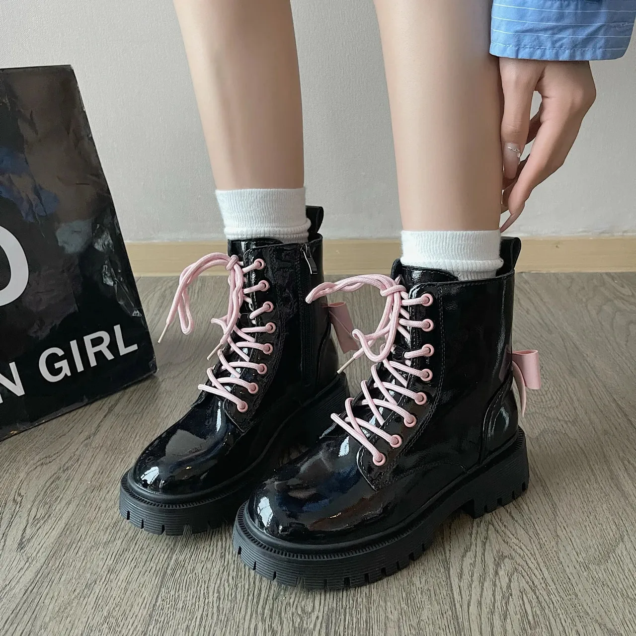 Platforms Boots Womens Cheap Female Boot Winter Booty Woman Trend Military Tacticals Western Platform New Shoes 240620_voghion.com