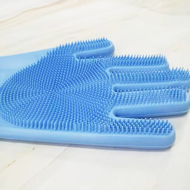Geschirrspül-Schrubbhandschuhe aus Silikon, Wärmedämmung, verschleißfeste Küchen- und Haushaltsreinigungshandschuhe_voghion.com