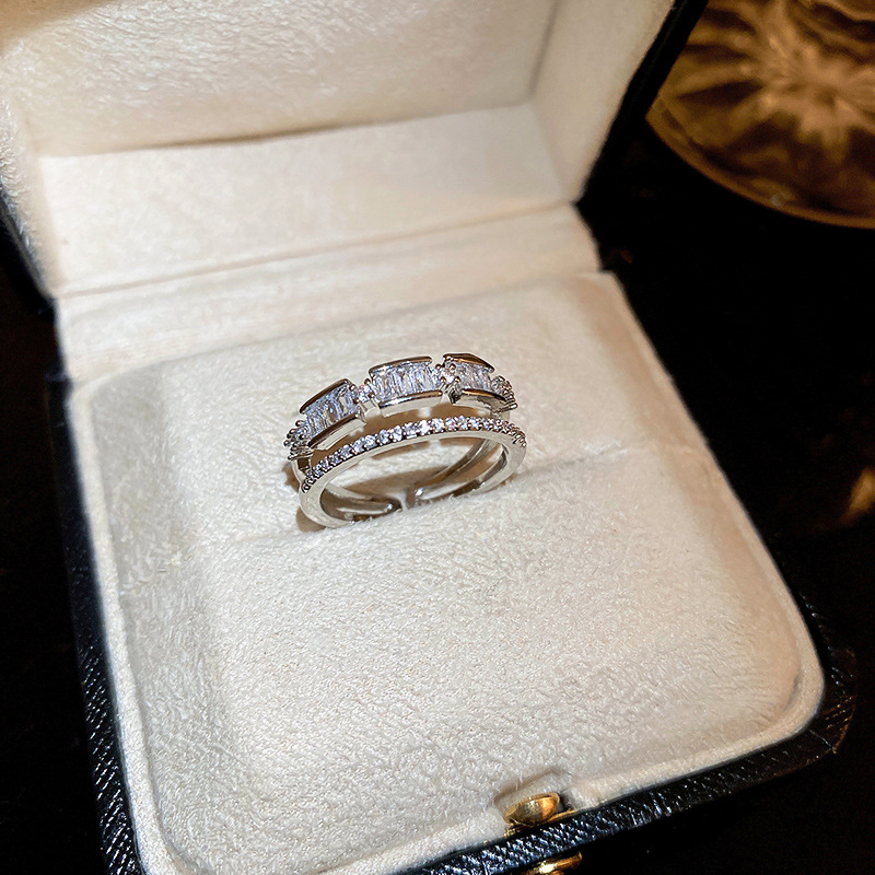 Real Gold Electroplated Zircon Heart Opening from South Korea Irregular Pearl Index Finger Ring Fashion and Elegant_voghion.com