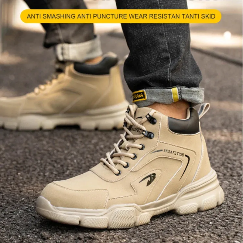 Sicherheitsschuhe für Herren mit Anti-Smash- und Pannenschutz, Arbeitsschuhe mit Stahlkappe, leicht, bequem, Sicherheitsstiefel, unzerstörbare Schuhe 240612_voghion.com