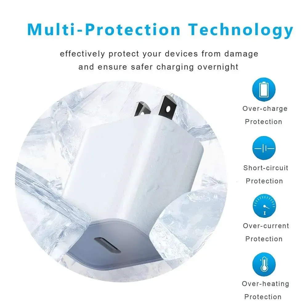 OEM Plug 20W PD Type C USB Chargers Fast Charging EU US Adapter Mobile Phone Power Delivery Quick For IPhone 15 14 13_voghion.com
