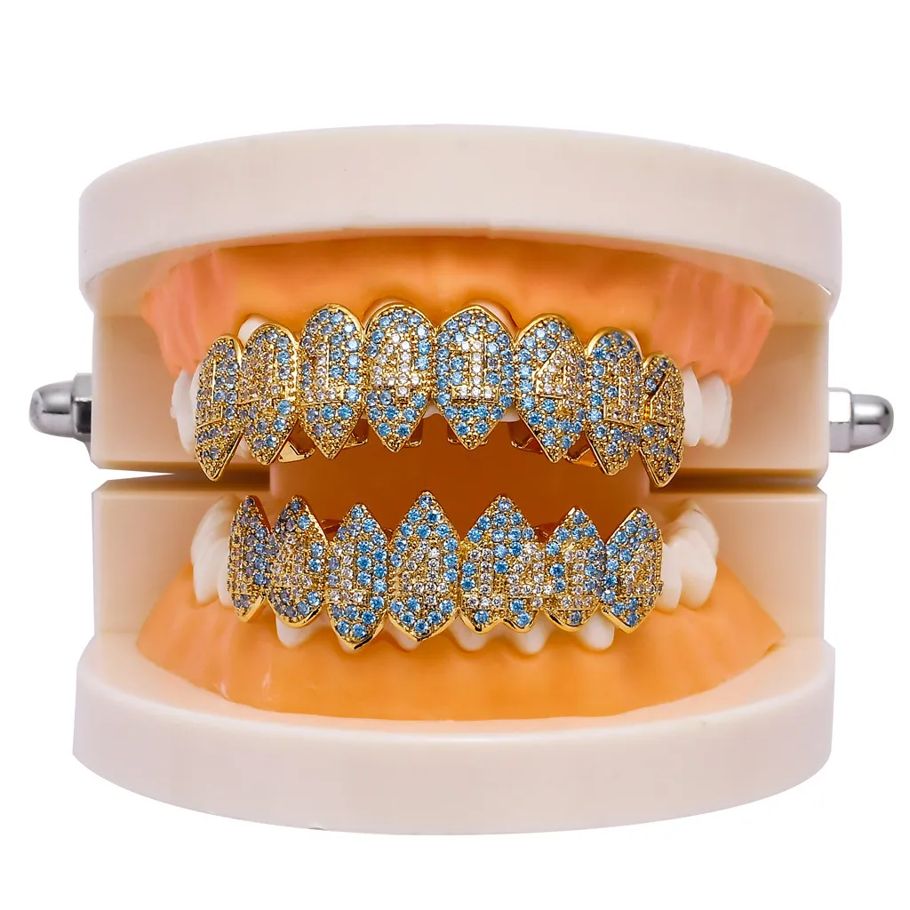 Bretelle Hip Hop, Griglie Dentali VVS Moissanite Dia Personalizzate Gioielli Hip-hop da Uomo Griglie in Oro 14K Argento Iced Out_voghion.com