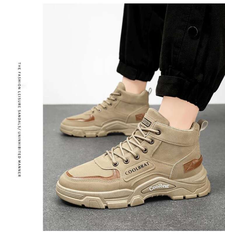 Nuovo autunno Martin Trendy Versatile, suola spessa, antiscivolo, scarpe da lavoro alte, stivali corti da uomo, scarpe antinfortunistiche_voghion.com