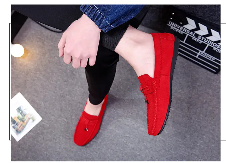 Men Suede Low Top Loafers Slip On Lazy Shoes Soft Sole Comfortable Driving Casual Peas Shoes Daily Wear_voghion.com