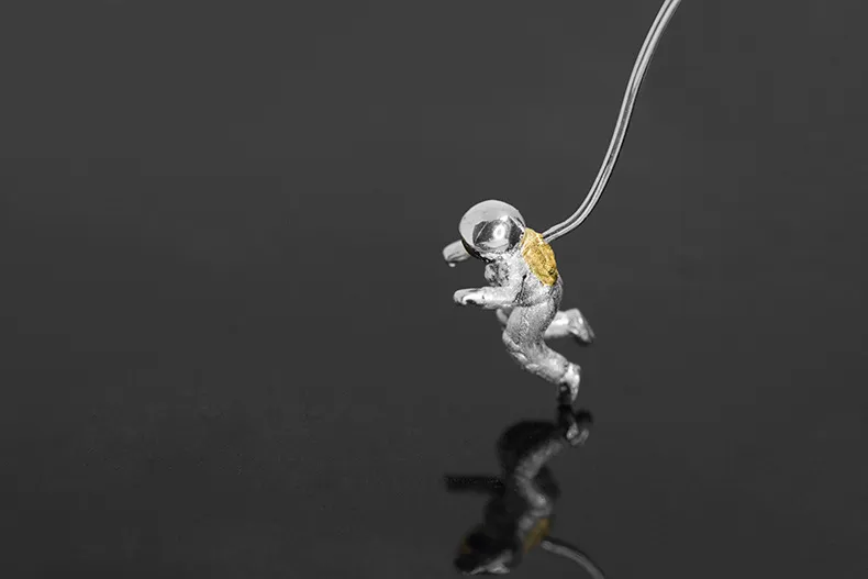 INATURE Sterling Sier Lapislazzuli Space Astronaut Orecchini pendenti con nappa lunga per donna Gioielli di moda CX200624_voghion.com