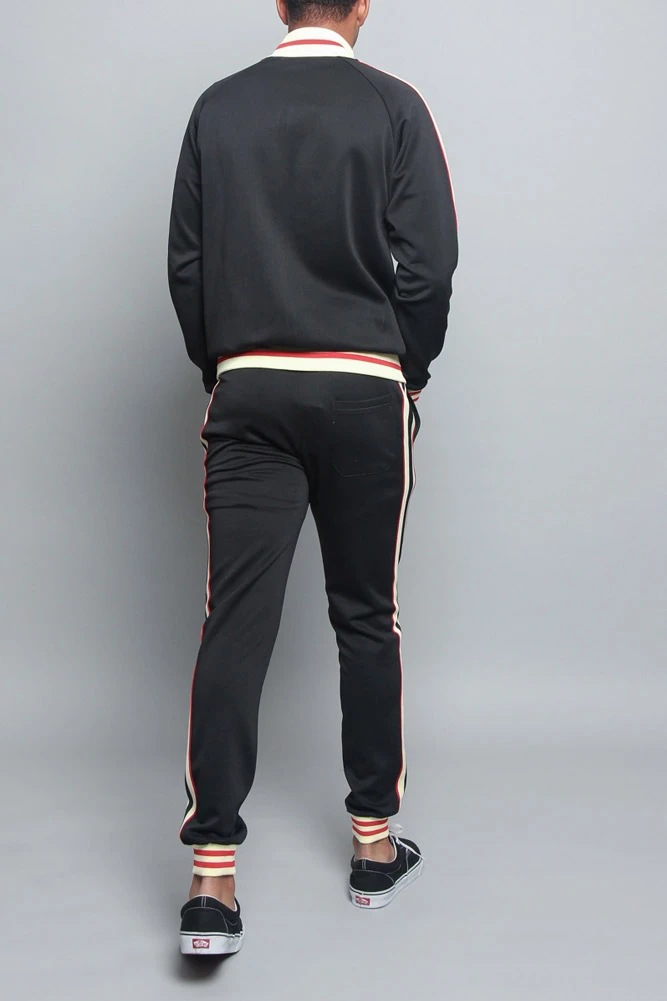 Autumn and winter new color matching for men's casual sports stand up collar zippered cardigan running sportswear hoodie_voghion.com