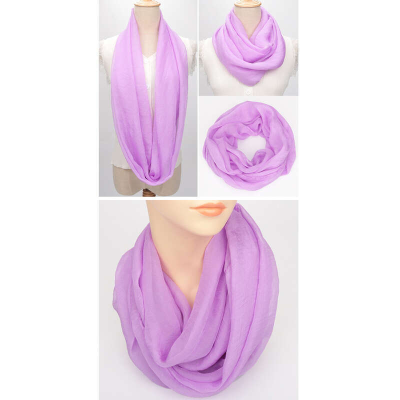 Écharpe décorative en mousseline de soie douce pour maman avec manches à basque de couleur unie_voghion.com