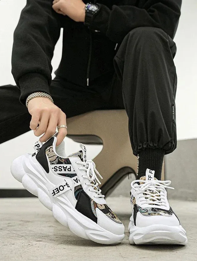 Sports Thick Platform Casual Men's Trainers For Daily Comfort_voghion.com