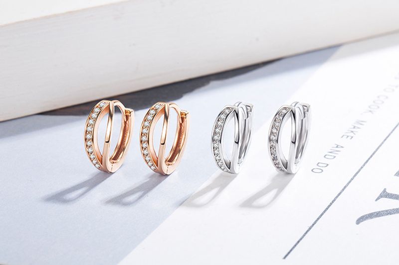 Zircone a doppio strato per donna, semplice e versatile, non c'è bisogno di toglierli quando si dorme, orecchini alla moda, diametro_voghion.com
