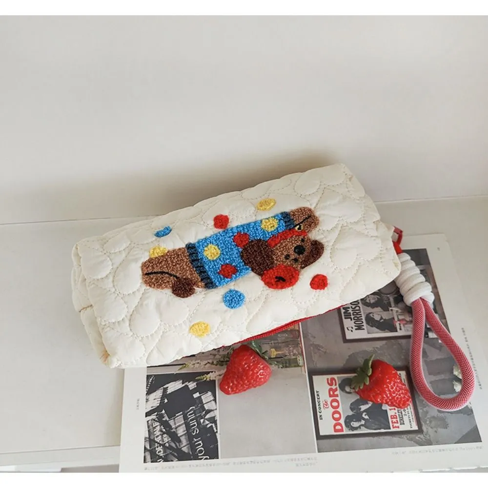 Cute Cartoon Print Makeup Cotton Large Capacity Storage Bag Cosmetic Organizer Pencil Case Toiletry Handbag_voghion.com