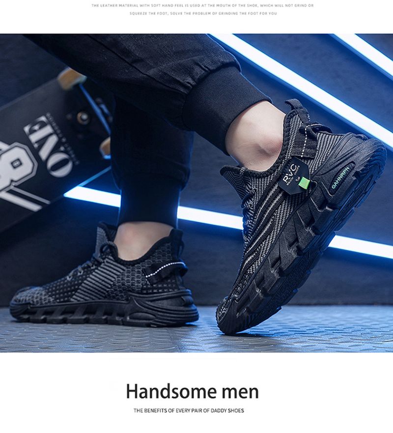 Trendy Casual Flyknit Mesh Herrenschuhe Sommer Neue atmungsaktive leichte Laufschuhe_voghion.com