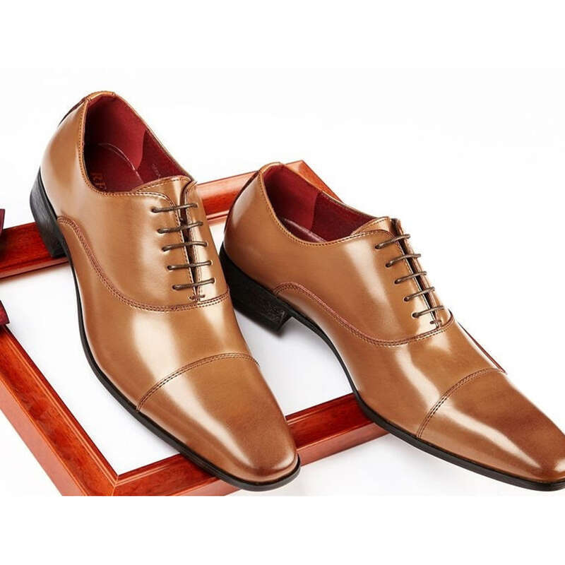 Business Leder Herren Schnürschuhe Unteroffiziere Hochzeit Dreilagige Oxford Schuhe Britischer Stil_voghion.com
