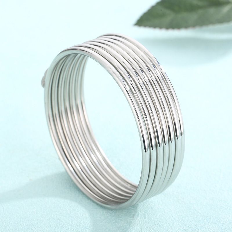 Modeschmuck Temperamt Beliebte Multi Layer Stacking Coil Vergoldet 3mm Plain Ring Titan Stahl Armband Für_voghion.com