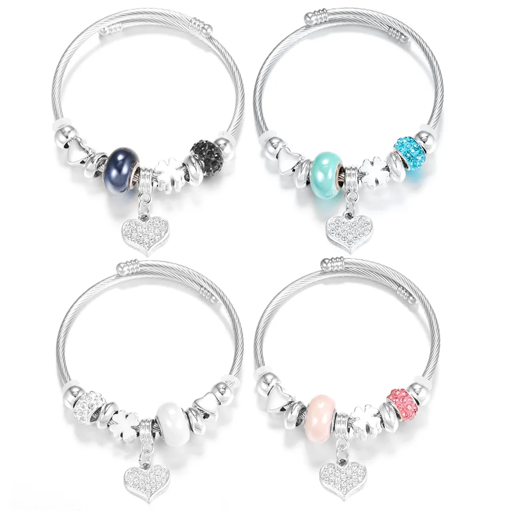 Charm Bangle Bracelet Butterfly Rhinestone Adjustable For Women_voghion.com