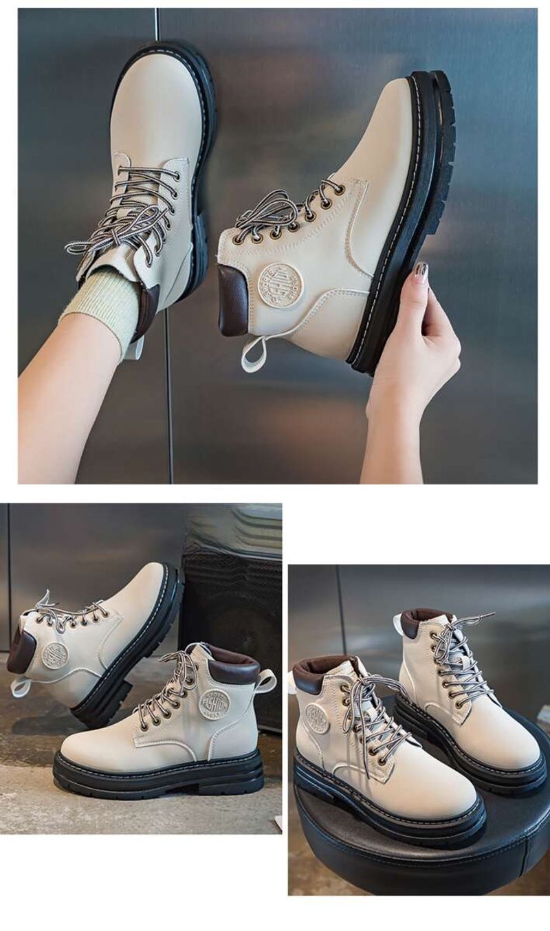 Couple Martin 2024 Automne Travail Femmes Courtes Instagram Semelle Épaisse Jaune Bottes Enfants_voghion.com