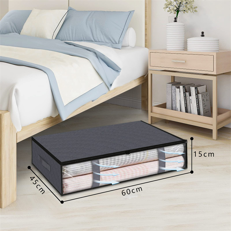 Sac de rangement pour vêtements, fond de lit, sac de rangement pliable non tissé, sac d'emballage pour couverture de couette mobile