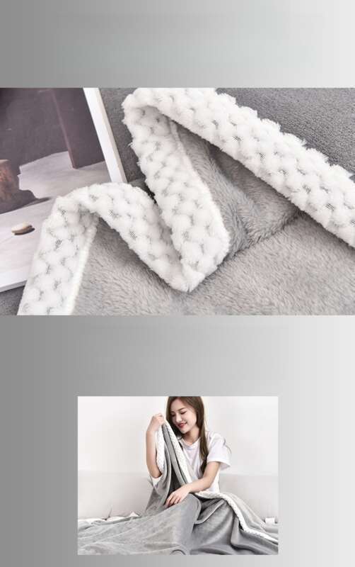 Solid Color Milk Thickened Fleece Blanket Cover Office Nap Air Conditioning Blanket_voghion.com