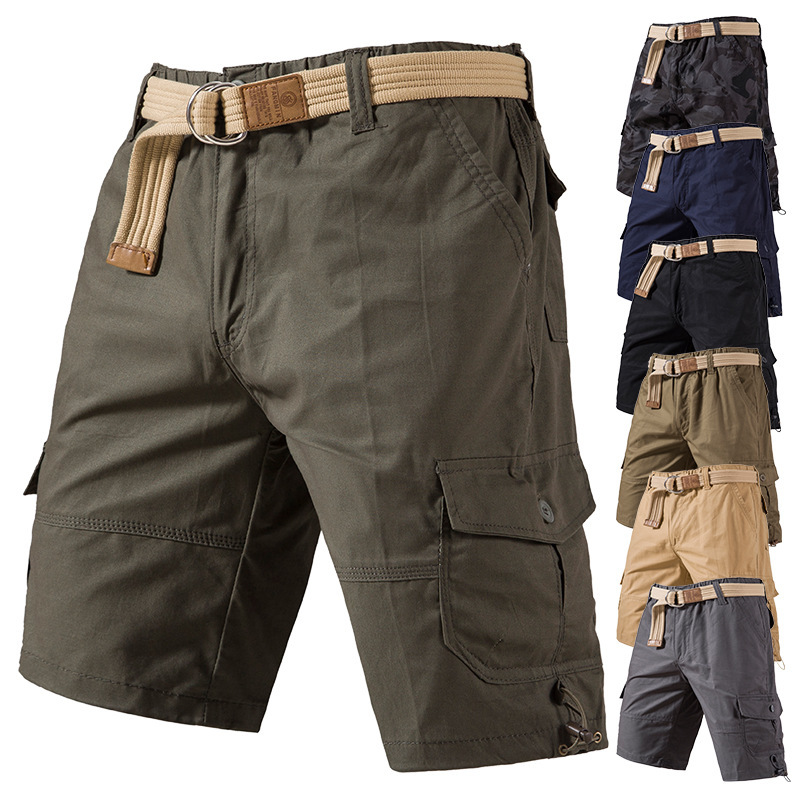 Men's Clothing supply of men's multi pocket pants summer new straight workwear shorts sports shorts casual shorts men