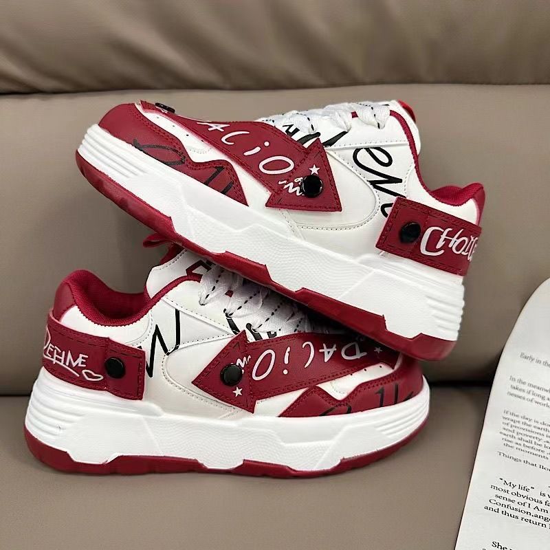 Platform Board Shoes Men Graffiti Colour Matching Fashion Style_voghion.com