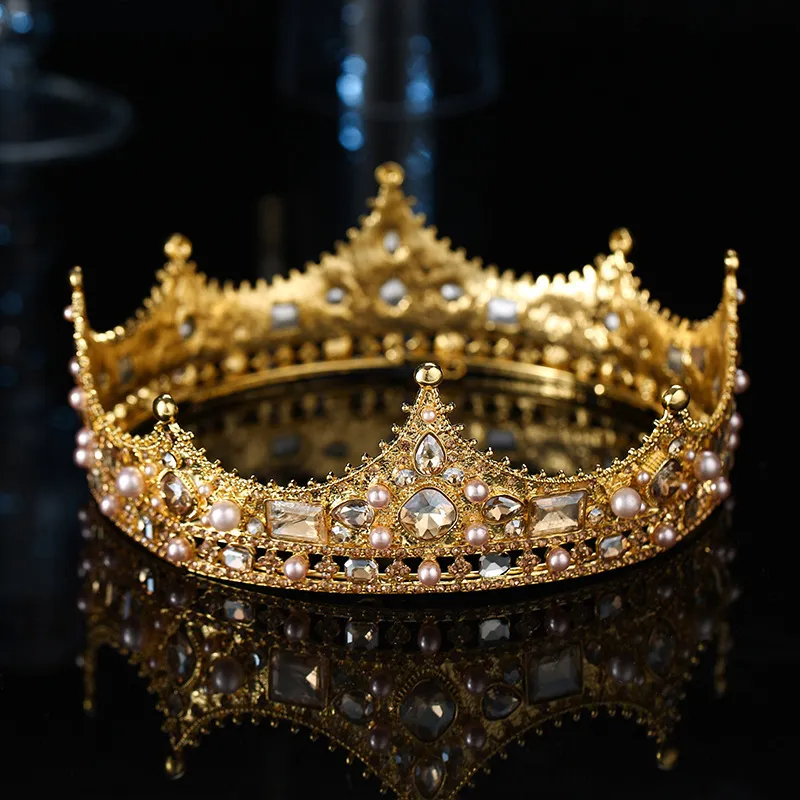 Sieraden Goud Zilver Kleur Barok Vintage Zwart Tiara's En Kronen Parels Kristal Prinses Diademen Bruids Dames Bruiloft_voghion.com