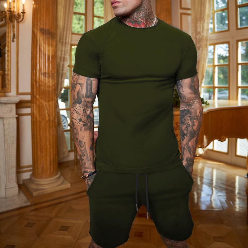 ​​Men's Summer Sportswear Set - Breathable Quick-Dry Short Sleeve T-Shirt & Shorts For Gym, Running, Casual Wear (Multiple Colors & Sizes)​​_voghion.com
