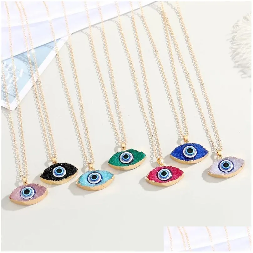 Evil Eye Necklace Turkish Blue Eyes Pendant Necklaces For Women Men Protection Lucky Drop Delivery Jewelry N Dhvxh_voghion.com