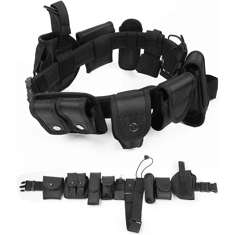 10In1 Tactical Security Belts Multifunctional Gun Holster Flashlight Pouch Sets Utility Kit Duty Belt 250715_voghion.com