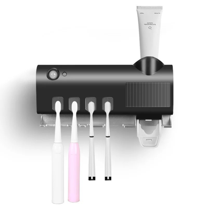 Automatische UV-Desinfektion im Badezimmer, Zahnbürstenhalter, Zahnpastaspender zur Wandmontage, UV-Desinfektion_voghion.com