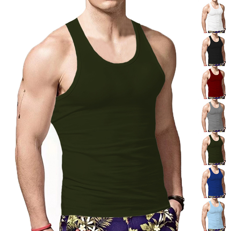 Cross-border New American Style Men's Vest Wearing Trendy Hurdle Sports Fitness Men's Spring and Summer Undershirt Vest_voghion.com