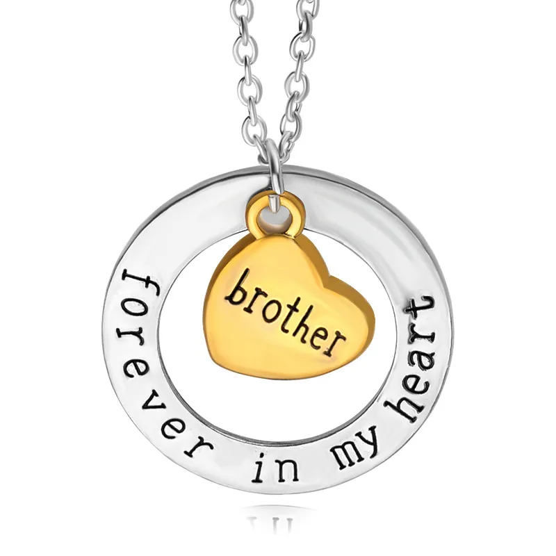 Forever in My Heart Pendant Necklaces Letter Family Member Grandpa Uncle Aunt Mom Dad for Women Fashion Jewelry 2572_voghion.com