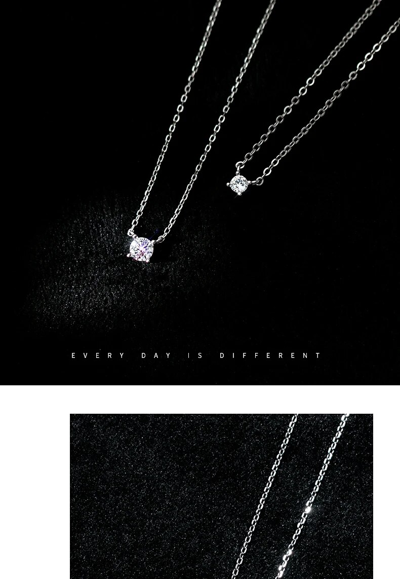 Fashion Modian Brands Simple Sterg Sier Geometric Cut Sparkg Zircon Pendant Necklace for Women Wedding Engagement Jewelry_voghion.com