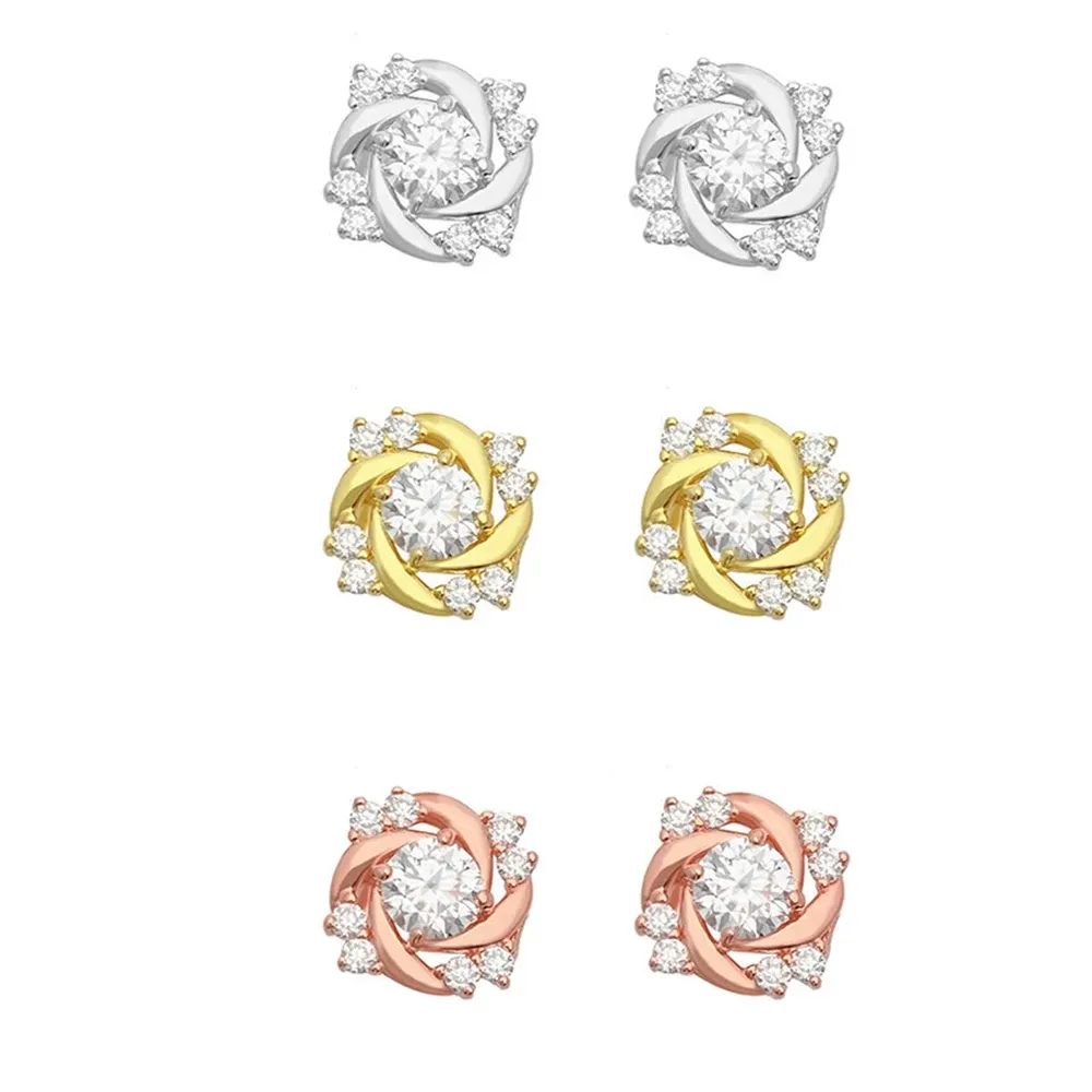 Cercei cu diamant și floare Charm Vvs, model moissanit, pentru femei, cercei rotunzi din argint, cu șuruburi pentru bărbați, bijuterii de înaltă calitate, testare gratuită_voghion.com